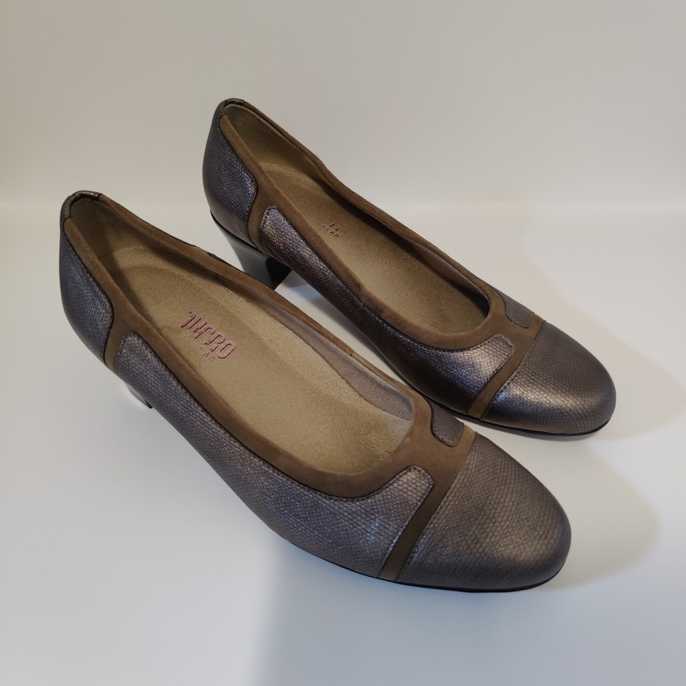 Munro Jillian Leather Pump in Bronze